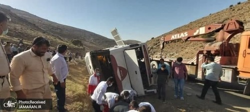 واژگونی اتوبوس در آذربایجان غربی (عکس)